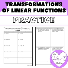 Transformations Of Linear Functions
