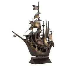 Metal Art Sailing Ship Sculpture
