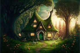 Fairy Tale Fantasy Forest Wiht Green