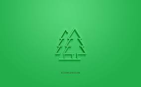 Forest 3d Icon Green Background 3d