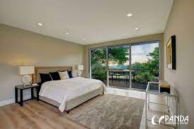 Master Bedroom With Sliding Glass Walls