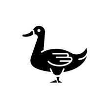 Domestic Duck Black Glyph Icon Poultry