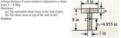 solved 4 in a beam having a t cross