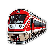 Train Sticker On Black Background Ai