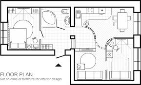 13 133 925 Condo Floor Plan Vector