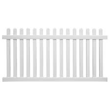 White Vinyl Picket Fence Panel
