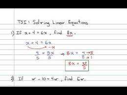 Math Tsi Prep Solving Equations