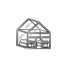 Vector Hand Drawn Greenhouse Outline