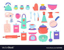 Cartoon Color Cute Kitchen Icon Set