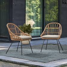 Palma Dining Chair Set Of 2 Rattan Natural West Elm
