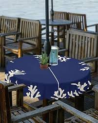 C Navy Blue Waterproof Table Cloth
