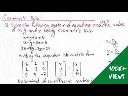 Equations Using Cramer S Rule