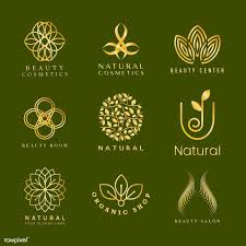 Set Of Natural Cosmetics Logo Vector