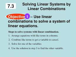 Ppt Solving Linear Systems By Linear