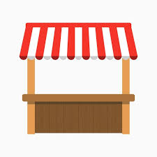 Street Stall With Awning Kiosk