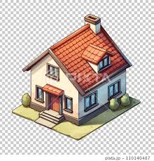 Isometric Family House Building Icon In