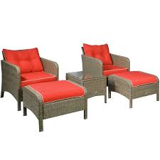 Outsunny 5 Piece Rattan Wicker Outdoor