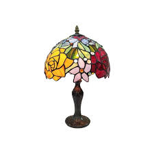 83100 Rose Stained Glass Lamp With