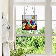 10 Beyond The Mountain Tops Stained Glass Window Panel
