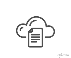 File Data Storage Line Icon Cloud