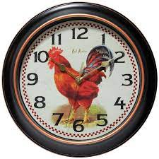Red Rooster Wall Clock 14877bg 3521
