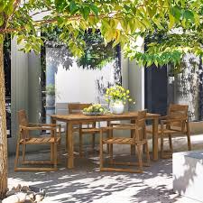 60 In Teak 6 Person Plastic Wood Indoor Outdoor Compatible Rectangular Outdoor Dining Table