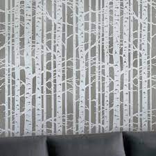 Wall Stencil Birch Forest Large