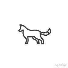 Wolf Animal Line Icon Linear Style