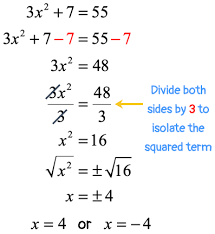 Solving Quadratic Equations By Square