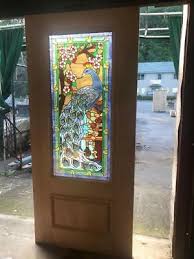 Beautiful Leaded Stained Glass Peacock