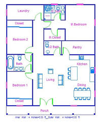 40 X 50 Modern House Plans 3 Bedrooms