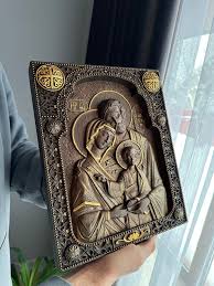 Holy Family Wooden Carved Wall Plaque