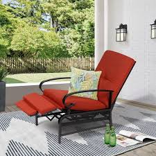 Black Metal Outdoor Recliner