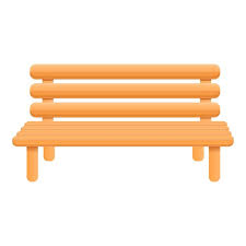 Vector Wood Bench Icon Cartoon