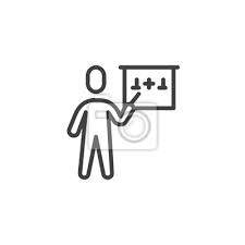 Mathematics Teacher Line Icon Linear
