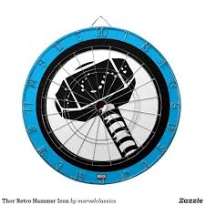 Thor Retro Hammer Icon Dartboard With