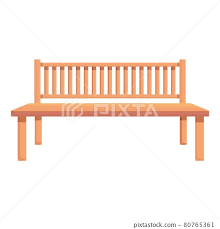 Wood Patio Bench Icon Cartoon Vector
