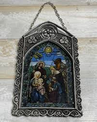 Stained Glass Pewter Icon
