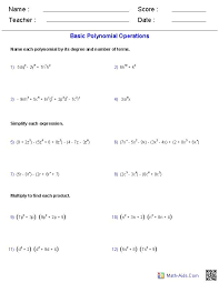 Algebra 2 Worksheets Dynamically