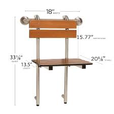Seachrome Portable Shower Seat Profile Bench Hung By Grab Bar With Backrest