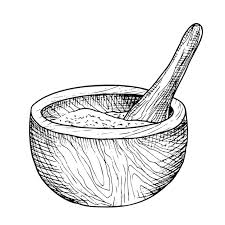 Wooden Mortar And Pestle Vector Hand