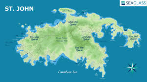 St John Map Us Virgin Islands Sea