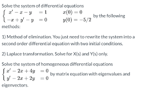 Solved Solve The System Of Diffeial