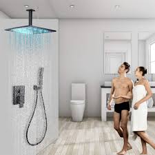 Led Shower Faucet Set Bathroom Square