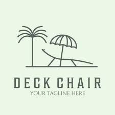 Summer Deck Chair Line Art Tropical