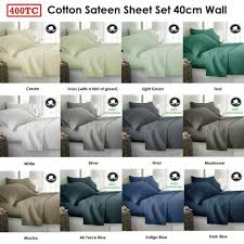 400tc Cotton Sateen Sheet Set 40cm Wall