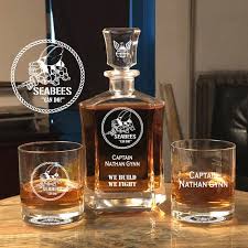Personalized Navy Seabees Whiskey