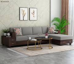 L Shape Wooden Sofa Set Upto 55