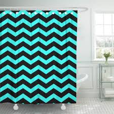 Cynlon Black And Teal Aqua Blue Chevron