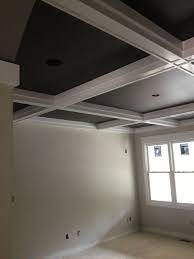 Our Newly Painted Coffered Ceilings